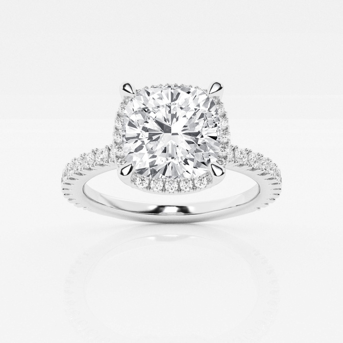 Badgley Mischka Near-Colorless 3 1/2 ctw Cushion Lab Grown Diamond  Engagement Ring